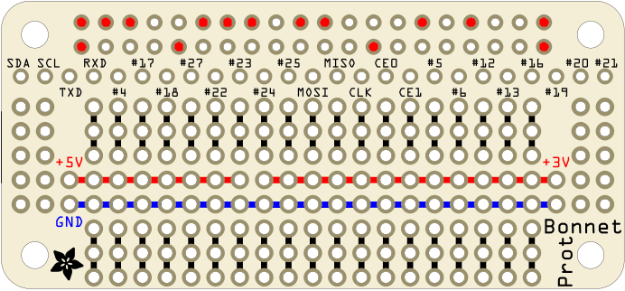 prototype board with header